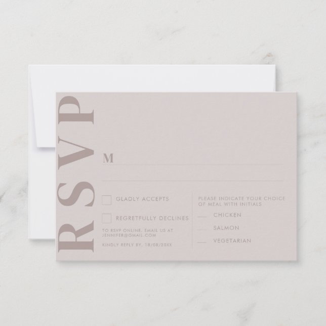 Minimalist Wedding RSVP Cards (Front)