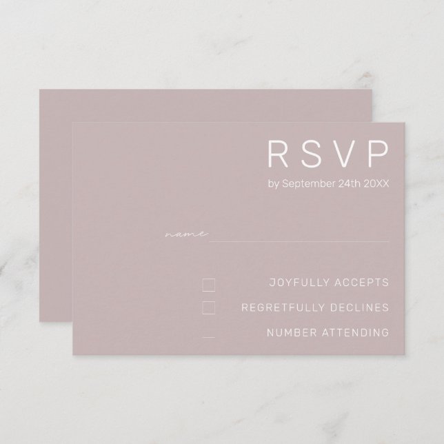 Minimalist Wedding RSVP Cards (Front/Back)