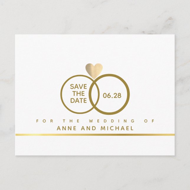 minimalist wedding SAVE THE DATE Announcement Postcard (Front)