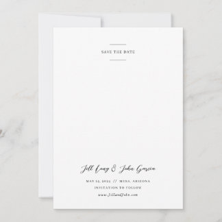 Minimalist Wedding Save the Date Invitation