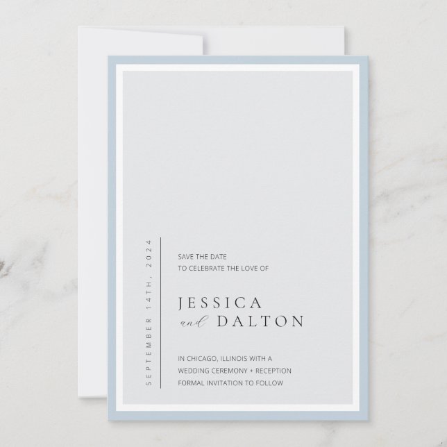 Minimalist Wedding Save the Date Invitation (Front)
