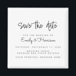 Minimalist Wedding Save the Date Magnet<br><div class="desc">A simple wedding save the date magnet. Personalise this minimalist black and white wedding announcement design to have your personal details and message.</div>