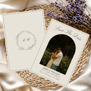 Minimalist Wedding Save the Date, Photo in Card