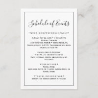 Minimalist Wedding Schedule Card