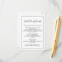 Minimalist Wedding Schedule Card