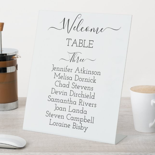 Minimalist Wedding Seating Card Template, Seating  Pedestal Sign (In SItu)