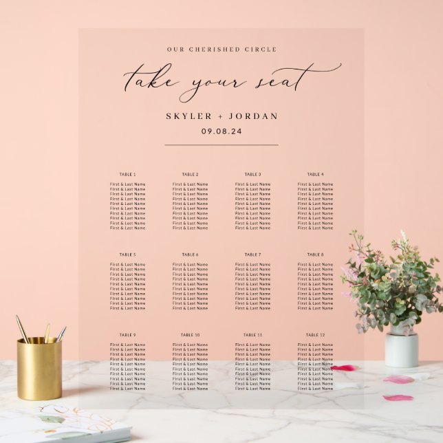 Minimalist Wedding Seating Chart Acrylic Sign (Wedding)