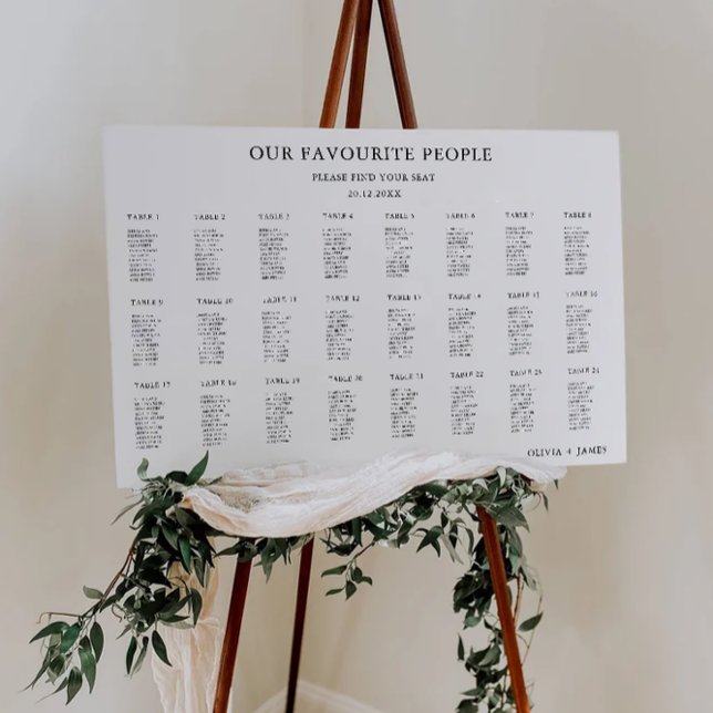 Minimalist Wedding Seating Chart Template (Minimalist Wedding Seating Chart Template)