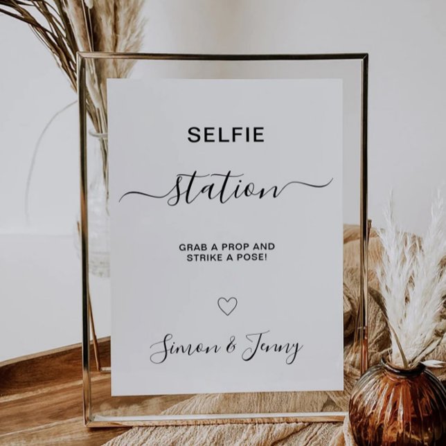 Minimalist Wedding Selfie Station Sign, Invitation (Minimalist Wedding Selfie Station Sign, Invitation)