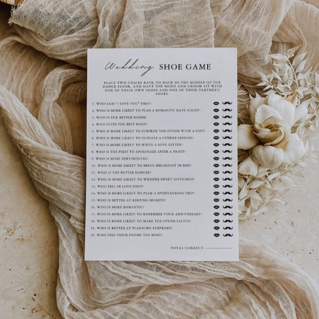 Minimalist Wedding Shoe Game Template, Invitation (Minimalist Wedding Shoe Game Template, Invitation)