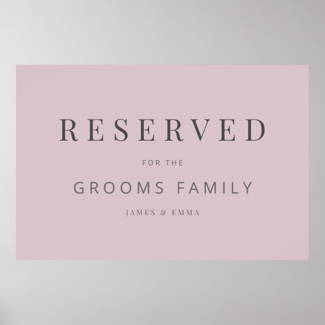 Minimalist Wedding Sign Dusky Rose (Front)