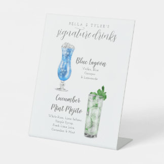 Minimalist wedding signature drink sign 