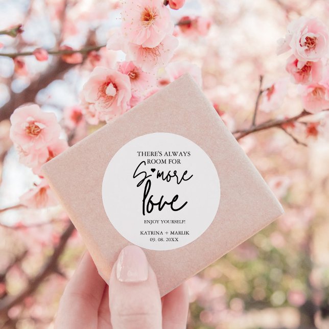  Minimalist wedding s'more love station sign Square Sticker (Creator Uploaded)