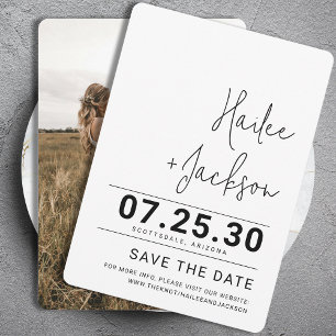 Minimalist Wedding Stylish Clean Simple Bold Save The Date