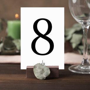Minimalist Wedding Table Number Card