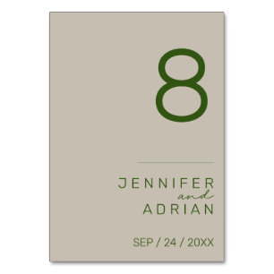 Minimalist Wedding Table Number - Customisable