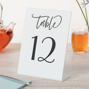 Minimalist Wedding Table number Pedestal Sign