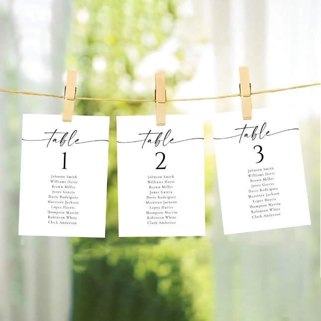 Minimalist Wedding Table Seating Chart Card (Creator Uploaded)