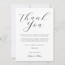 Minimalist Wedding Thank You Card