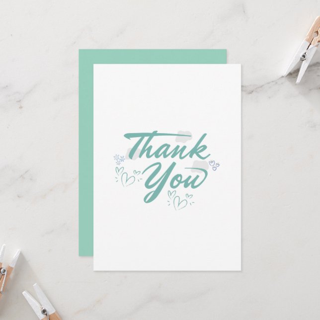 minimalist wedding thank you cards (Front/Back In Situ)