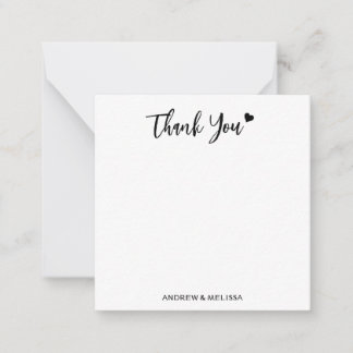 Minimalist Wedding Thank You Newlyweds Couple Card