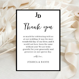 Minimalist Wedding Thank You Note Enclosure Card
