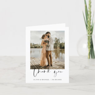 Minimalist Wedding Thank You Photo Simple Card