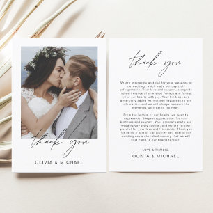 Minimalist Wedding Thank You Photo Simple Card