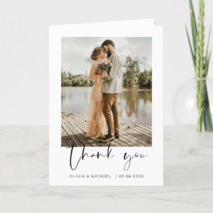 Minimalist Wedding Thank You Photo Simple Card