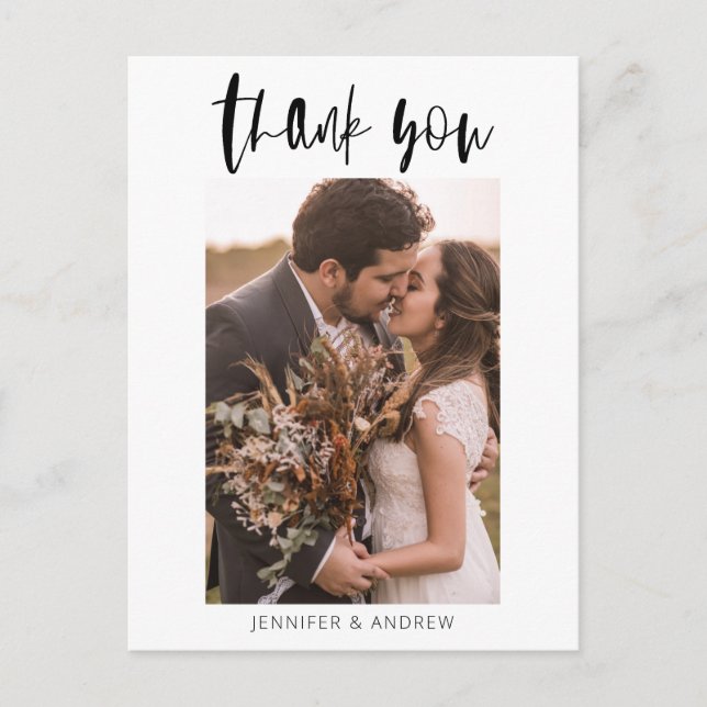 Minimalist Wedding Thank You Postcard (Front)