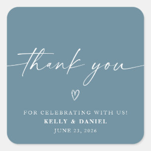 Minimalist Wedding Thank You Square Sticker