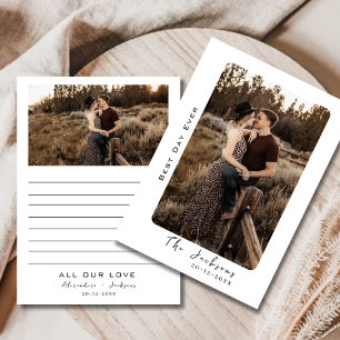 Minimalist wedding thankyou card with Photo