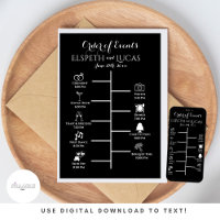 Minimalist Wedding Timeline Insert | Custom Events