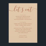 Minimalist Wedding | Warm Peach Sand Modern Dinner Menu<br><div class="desc">A wedding menu card designed to present your meal in a clear and organised way. The layout keeps each course easy to follow, so guests can quickly see what’s being served. It’s simple, structured, and works well for both plated dinners and curated menus. The warm peach sand tone adds a...</div>