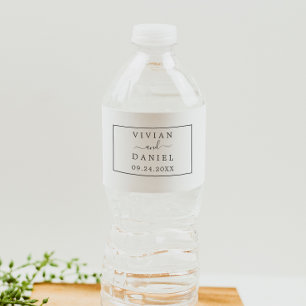 Minimalist Wedding Water Bottle Label