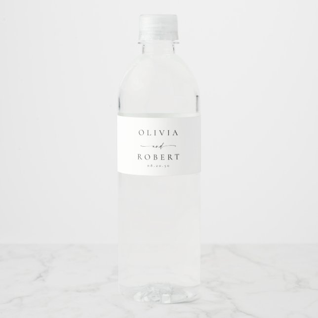 Minimalist Wedding Water Bottle Labels (Front)