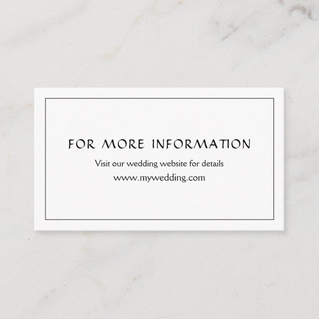 Minimalist Wedding Website Card (Front)