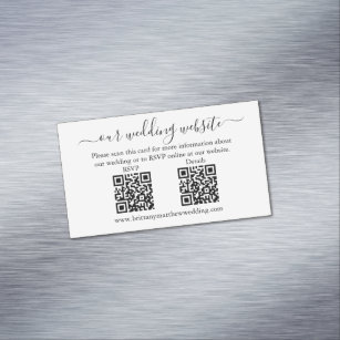 Minimalist Wedding Website QR 25 Magnet Cards
