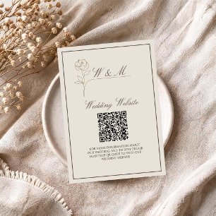 Minimalist Wedding Website QR Code Enclosure Card
