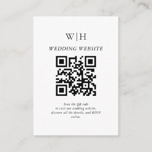 Minimalist Wedding Website QR Code Enclosure Card