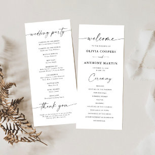 Minimalist Wedding Wedding Program Programme