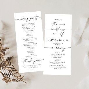 Minimalist Wedding Wedding Program Programme