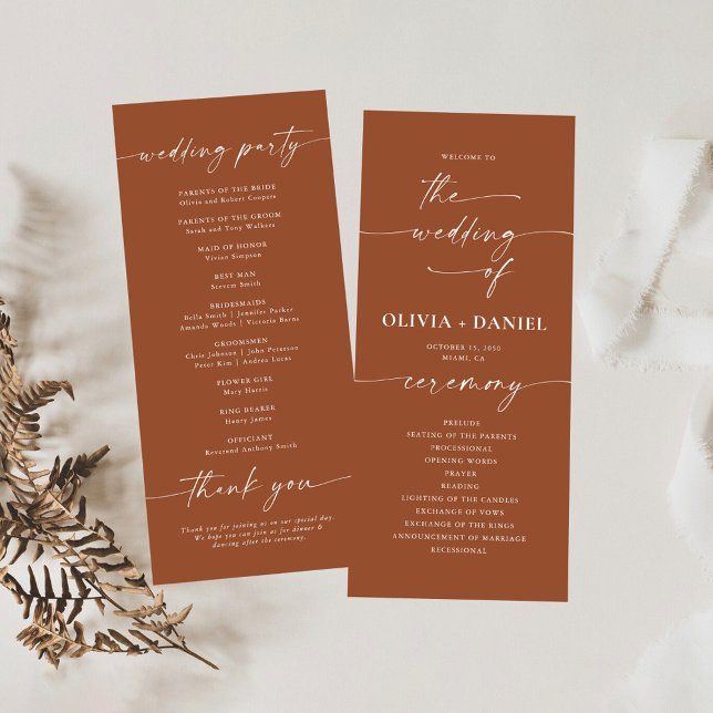 Minimalist Wedding Wedding Program Programme (Creator Uploaded)