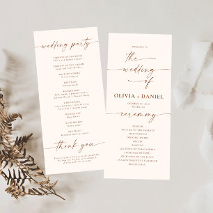 Minimalist Wedding Wedding Program Programme