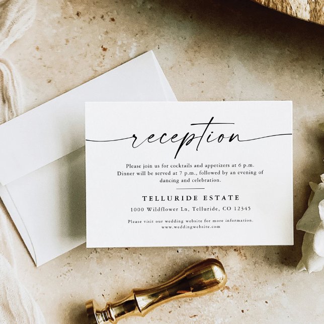 Minimalist Wedding Wedding Reception Enclosure Car Card (Creator Uploaded)