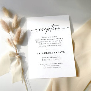 Minimalist Wedding Wedding Reception Enclosure Card