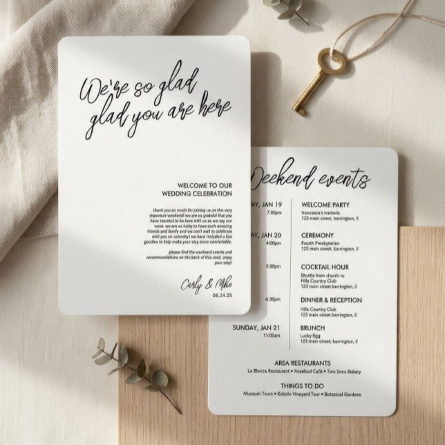 Minimalist Wedding Welcome Bag Insert Programme (Creator Uploaded)
