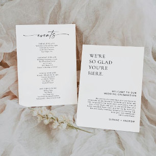 Minimalist Wedding Welcome Letter and Events Card
