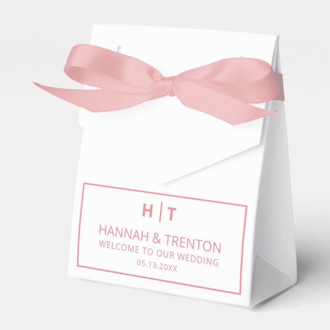 Minimalist Wedding Welcome Modern Wedding Party Favour Box (Front Side)