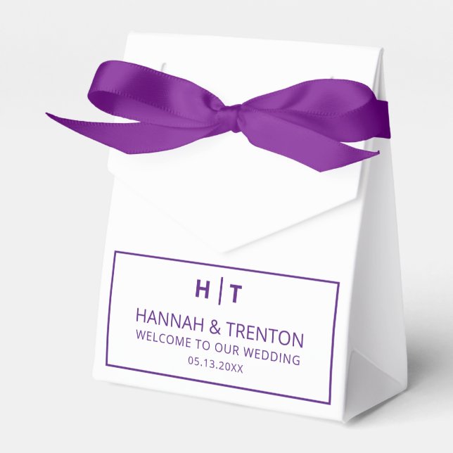 Minimalist Wedding Welcome Modern Wedding Party Favour Box (Front Side)